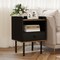 Nightstand with Drawer and 3-Tier Open Shelf for Sofa Side, End Table, or Bedroom